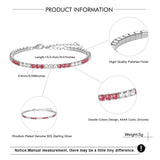 925 Silver 2.5mm Full CZ Double Colors Tennis Bracelet for Women