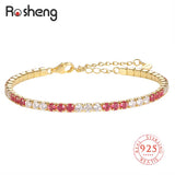 925 Silver 2.5mm Full CZ Double Colors Tennis Bracelet for Women