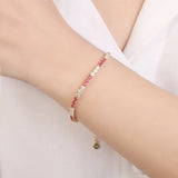925 Silver 2.5mm Full CZ Double Colors Tennis Bracelet for Women