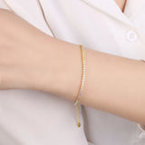 925 Silver 2.5mm Full CZ Double Colors Tennis Bracelet for Women