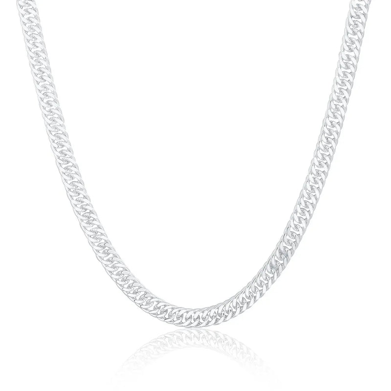 925 Silver 20/22/24" 6mm/10MM Side Chain Necklace Charm Jewelry