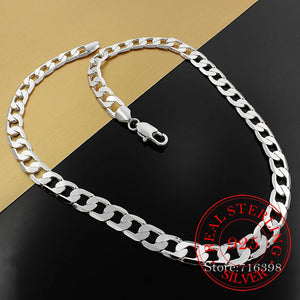 925 Sterling Silver 20/24 10mm Chain Necklace Wedding Party Jewelry
