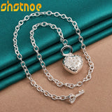 925 Silver 20" Zircon Heart Key Chain Necklace