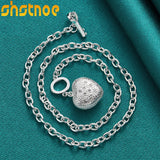 925 Silver 20" Zircon Heart Key Chain Necklace