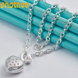 925 Silver 20" Zircon Heart Key Chain Necklace