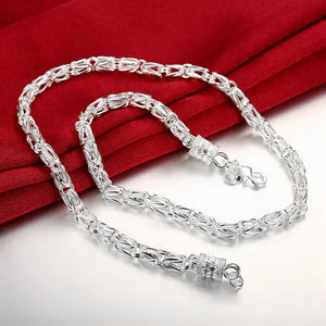 925 Sterling Silver 20" Vintage Chain Necklace For Men Women High Jewelry