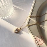 925 Silver Crystal Heart Necklace Romantic Jewelry