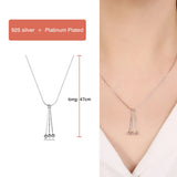 925 Silver Balls Line Pendant Necklace for Women INS Style Fine Jewelry