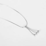925 Silver Balls Line Pendant Necklace for Women INS Style Fine Jewelry