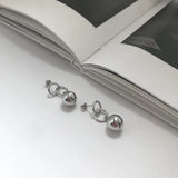 925 Silver Personalized Double Ring Bead Earrings