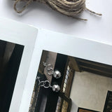 925 Silver Personalized Double Ring Bead Earrings