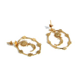 925 Silver Sun Moon Star Earrings Female Versatile Earrings