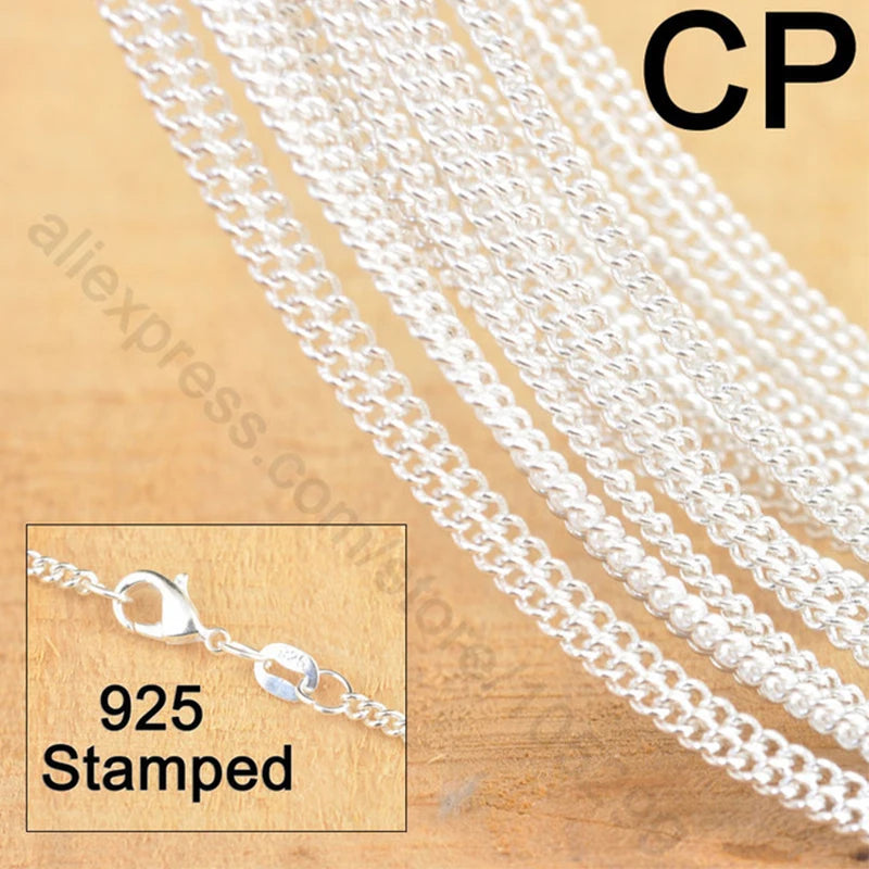 925 Silver 20PCS 18 Inches Necklaces Fine Jewelry Findings For Pendant Sets