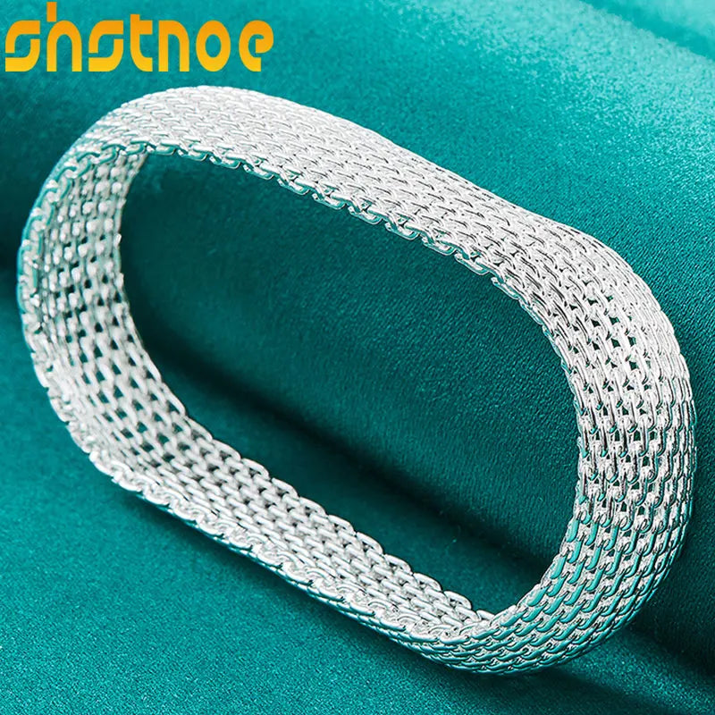 925 Sterling Silver 20mm Bangle Bracelet Wedding Charm Party