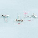 925 Silver 22g Nose Stud Clear Crystal Nose Bone Piercing 20pcs