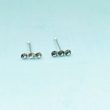 925 Silver 22g Nose Stud Clear Crystal Nose Bone Piercing 20pcs