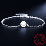 925 Silver Zircon Initial Charm Bracelet for Women