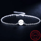 925 Silver Zircon Initial Charm Bracelet for Women