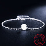 925 Silver Zircon Initial Charm Bracelet for Women