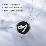 925 Silver Zircon Pendant Necklace Box Chain Women Jewelry Gift