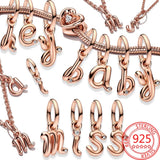 925 Sterling Silver Alphabet A Charm Bead for Bracelet Necklace Jewelry Making