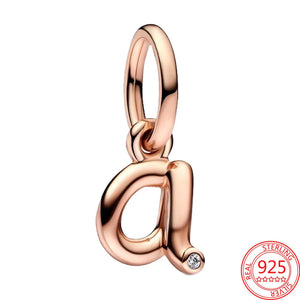 925 Sterling Silver Alphabet A Charm Bead for Bracelet Necklace Jewelry Making