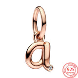 925 Sterling Silver Alphabet A Charm Bead for Bracelet Necklace Jewelry Making