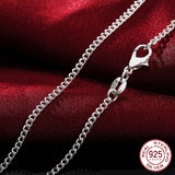 925 Silver 2MM Full Side Chain Necklace for Men Women