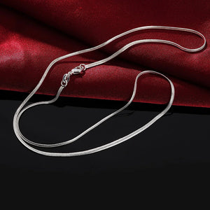 925 Silver 2MM Snake Chain Necklace 16-30 Inches