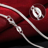 925 Silver 2MM Snake Chain Necklace 16-30 Inches