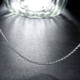 925 Sterling Silver 2MM Twist Necklace For Men Women Geometric Silver Rope Chain