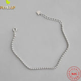 925 Silver Beads Chain Bracelet For Women Jewelry