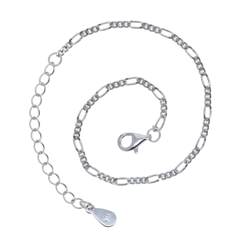 925 Silver 2mm Chain Bracelet Women Cuban Link Silver Bracelets