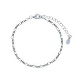 925 Silver 2mm Chain Bracelet Women Cuban Link Silver Bracelets