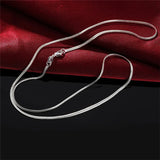 925 Silver 2mm Flat Snake Chain Necklace Wedding Jewelry