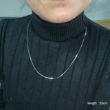 925 Silver 2mm Box Chain Necklace Pendant Accessories Men's Women's Jewelry