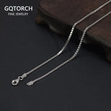 925 Silver 2mm Box Chain Necklace Pendant Accessories Men's Women's Jewelry