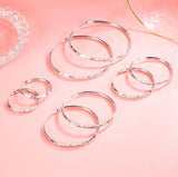 925 Silver Round Hoop Earrings for Women Party Jewelry Christmas Gift