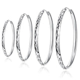 925 Silver Round Hoop Earrings for Women Party Jewelry Christmas Gift