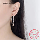 925 Silver Round Hoop Earrings for Women Party Jewelry Christmas Gift
