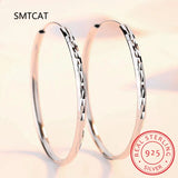 925 Silver Round Hoop Earrings for Women Party Jewelry Christmas Gift