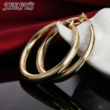 925 Sterling Silver Round Earrings 18K Plated Jewelry Wedding Christmas Gift