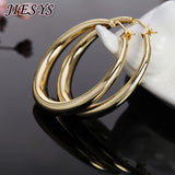 925 Sterling Silver Round Earrings 18K Plated Jewelry Wedding Christmas Gift