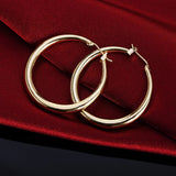 925 Silver Round Earrings 18K Plated Jewelry Wedding Christmas Gift