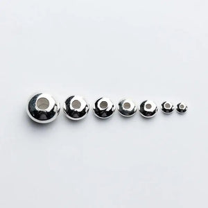 925 Silver 3-8mm Rondelle Spacer Beads DIY Bracelet Necklace Jewelry Material