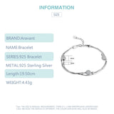 925 Silver 3-Layer Snake Chain Bracelet with Ball Charm
