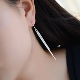 925 Silver Snake Chain Tassel Drop Earrings Women Jewelry