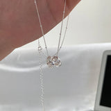 925 Silver 3 Round Choker Necklace For Women Fine Jewelry