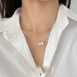 925 Silver 3 Round Choker Necklace For Women Fine Jewelry