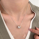 925 Silver 3 Round Choker Necklace For Women Fine Jewelry